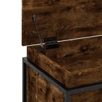 vidaXL Boîte de rangement avec couvercle chêne fumé bois d'ingénierie