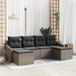 vidaXL Ensemble de salle à manger pour jardin avec coussin 6 Pièces Gris