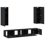 vidaXL Ensemble meuble TV 5 pièces en chêne noir et bois d'ingénierie