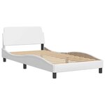 vidaXL Cadre de lit sans matelas Hvar blanc 100x200 cm similicuir