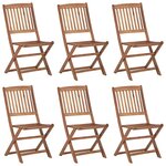 vidaXL Chaises pliables de jardin lot de 6 avec coussins Bois d'acacia