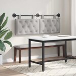 vidaXL Tête de lit suspendue Avec lumière LED Gris nuage Tissu