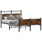 vidaXL Cadre de lit sans matelas chêne fumé 120x200 cm bois ingénierie