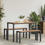 vidaXL Ensemble de salle à manger pour jardin 3 Pièces Marron Acier