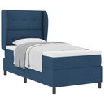 vidaXL Lit à ressorts avec matelas Bleu 100 x 200 cm tissu
