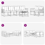 vidaXL Ensemble de canapés d'extérieur 7 Pièces Blanc et gris clair
