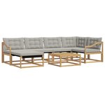 vidaXL Ensemble de canapés d'extérieur 7 Pièces Blanc et gris clair