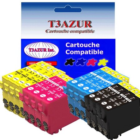 16 cartouches d'encre compatibles pour Epson XP235, XP245, XP247, XP255, XP257, XP332  remplace Epson T2991 T2992 T2993 T2994  (29XL) - T3AZUR