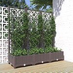 vidaXL Jardinière avec treillis Marron 120x40x121 5 cm PP