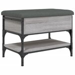 vidaXL Banc à chaussures sonoma gris 62x42x45 cm bois d'ingénierie
