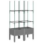 vidaXL Jardinière avec treillis gris clair 80x40x142 5 cm PP