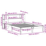 vidaXL Lit bibliothèque sans matelas blanc 140x200 cm bois pin massif