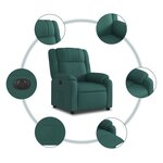 vidaXL Fauteuil inclinable électrique Vert foncé Tissu