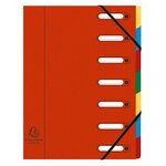 Trieur Harmonika® À Fenêtres Avec Élastiques Véritable Carte Lustrée 7 Compartiments - Rouge - X 8 - Exacompta