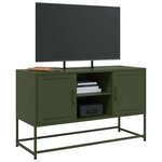 vidaXL Meuble TV vert olive 100 5x39x60 5 cm acier