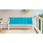 vidaXL Coussins de banc de jardin lot de 2 turquoise 200x50x7 cm tissu