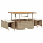vidaXL Ensemble de canapé de jardin 13 Pièces Beige Poly rotin