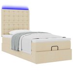 vidaXL Cadre de lit ottoman avec matelas crème 80x200 cm tissu