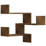 vidaXL Étagères d'angle murales 2 Pièces Chêne fumé 40x40x50 cm Bois