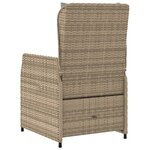 vidaXL Chaises inclinables de jardin lot de 2 beige résine tressée