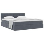vidaXL Lit de Rangement avec matelas Gris foncé 90 x 200 cm