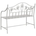 vidaXL Banc de jardin Blanc 104 x 54 x 93cm Acier