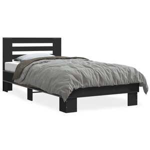 vidaXL Cadre de lit sans matelas noir 100x200 cm