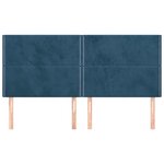 vidaXL Tête de lit Bleu foncé 180 x 5 x 118/128 cm Velours