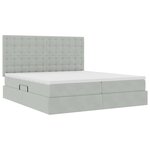 vidaXL Lit de rangement LED avec matelas Gris clair 180 x 200 cm