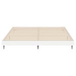 vidaXL Cadre de lit blanc brillant 140x200 cm bois d'ingénierie