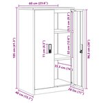 vidaXL Armoire de rangement Noir 60 x 40 x 105 cm Acier