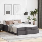 vidaXL Cadre de lit avec matelas Gris 140 x 200 cm Faux cuir