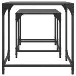 vidaXL Tables basses gigognes 2 Pièces dessus en verre noir acier