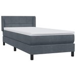 vidaXL Sommier à lattes de lit et matelas gris foncé 90x210 cm velours