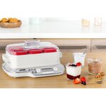 SEB YG660100 Yaourtière Multidélices Express Compact  -  5 modes - 6 pots - Blanc et rouge