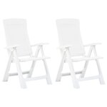vidaXL Chaises inclinables de jardin lot de 2 Plastique Blanc