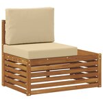 vidaXL Ensemble de canapés d'extérieur 7 Pièce Naturel et Beige