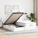 VidaXL Cadre de lit ottoman avec matelas blanc 180x200 cm similicuir