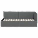vidaXL Cadre de lit d'angle Gris foncé 90 x 190 cm tissu