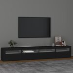 vidaXL Meuble TV avec lumières LED Noir 240x35x40 cm