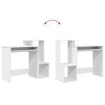 vidaXL Bureau blanc Blanc Panneau d'aggloméré Standard Rangement