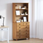 Hutch vidaXL « ASKIM » Marron doré 91x40x199 5 cm Bois massif Pin