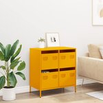 vidaXL Buffet jaune moutarde 68x39x73 5 cm acier laminé à froid