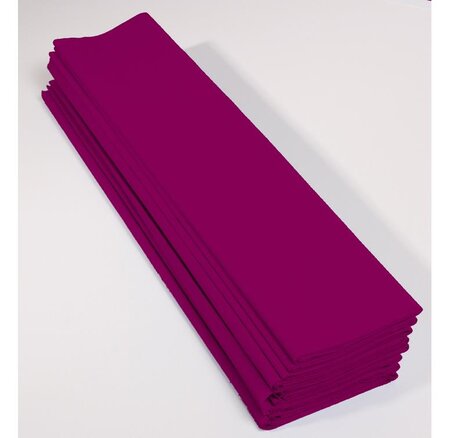 Paquet de 10 feuilles de papier crépon M75 2.5x0.5m couleur rose opéra CLAIREFONTAINE
