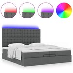 VidaXL Cadre de lit ottoman avec matelas gris foncé 200x200cm tissu