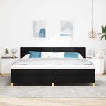 vidaXL Lit boxspring avec matelas avec matelas Noir 200 x 200 cm tissu