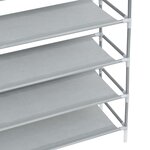 vidaXL Range-chaussures 10 étagères Métal et Tissu non tissé Argenté