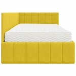 vidaXL Cadre de lit d'angle avec matelas Jaune 90 x 200 cm Velours