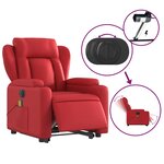 vidaXL Fauteuil inclinable de massage électrique rouge similicuir