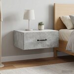 vidaXL Cabinet de chevet mural 2 Pièces Gris béton 49 x 34 5 x 20 cm